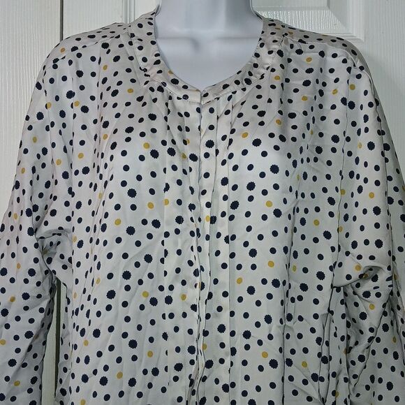 Ann Taylorwhite with black and gold polka dot blouse  Sz XLNWOT - Picture 3 of 8